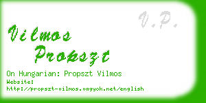 vilmos propszt business card